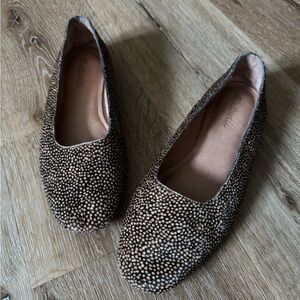 Madewell Black and Cream Speckled Ballet Flats